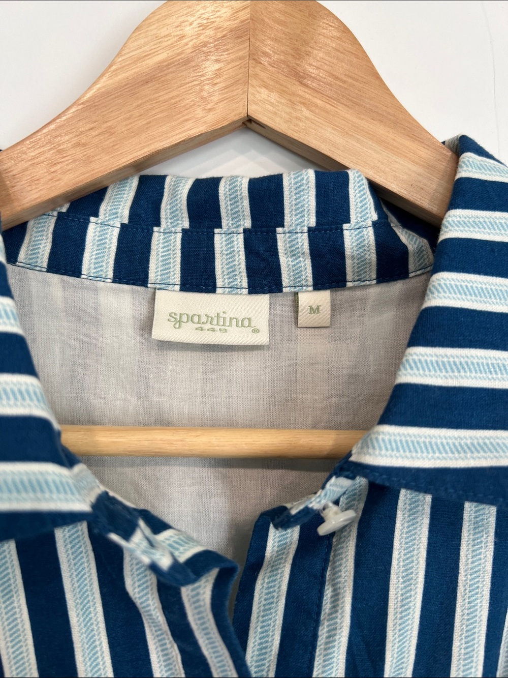 Spartina 449 Blue and White Striped Tie-Waist Shirt Dress Size Medium - Picture 7 of 16